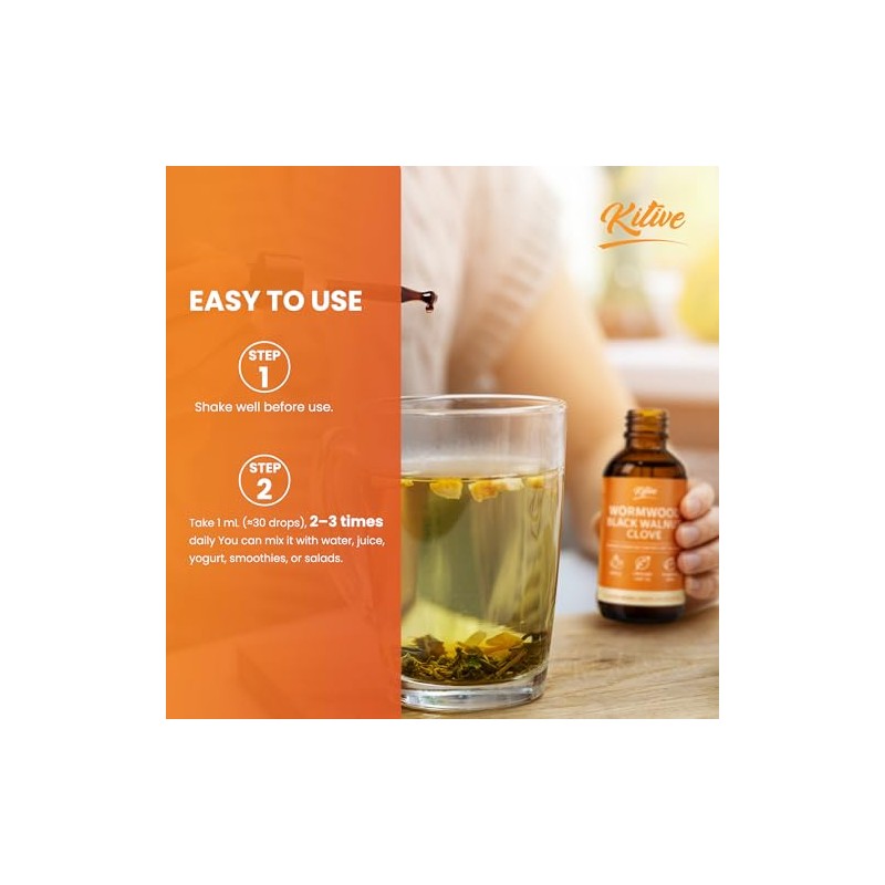 KITIVE Black Walnut Wormwood Herbal Drops: Wormwood Black Walnut Clove