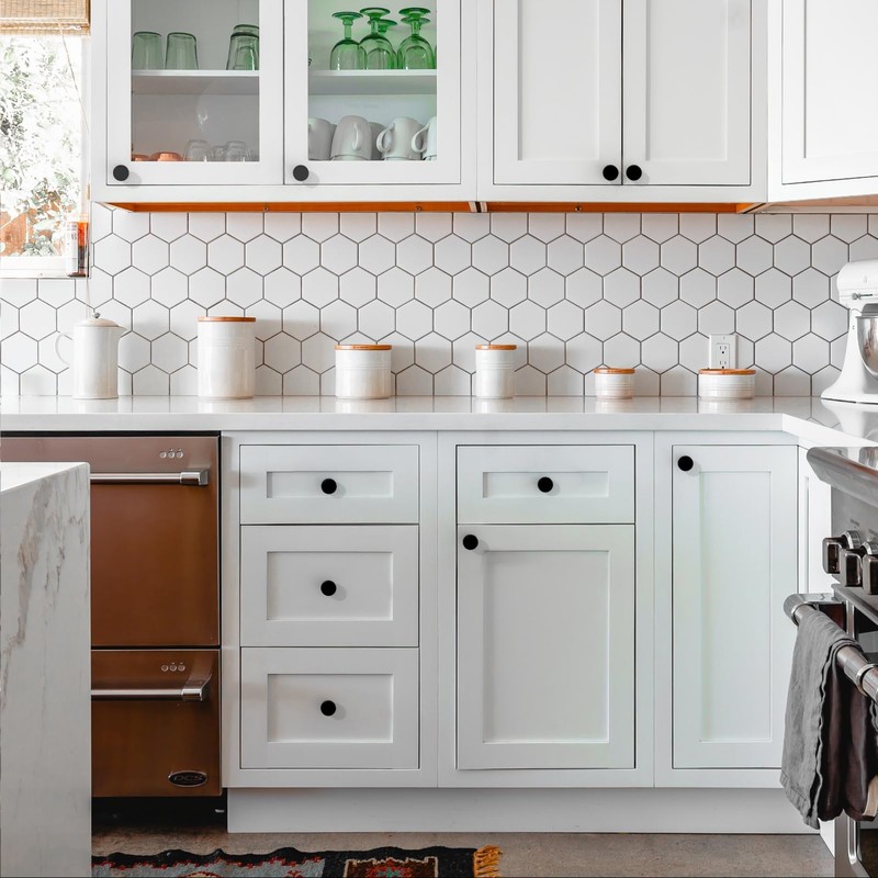 KNOKLOCK 10 Pack Matte Black Cabinet Knobs Single Hole Centers,Knurled