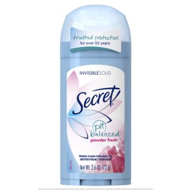Secret Invisible Solid Antiperspirant & Deodorant, Powder Fresh Scent, 2.6 Ounce (Pack of 1)