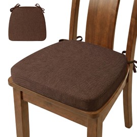 MIDLADE D-Shaped Chair Cushions Set of 1, Chair Pads with Ties, 17" x 16"