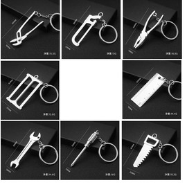 16-Piece Multitool Set Mini Construction Multi Tools Metal Key Rings Keychains, Assorted Designs for Creative Gifting - DIY Car Keyrings For Men Women Keyring Gift