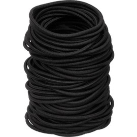 eBoot 100 Pieces Hair Elastics Hair Ties Ponytail Holders Hair Bands Bulk (Black)