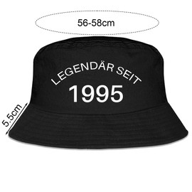 jenich Fishing Hat 30th Birthday Black "Legendary Since 1995" Bucket Hat Fishing Hat Summer Hat Birthday Gift for Men and Women
