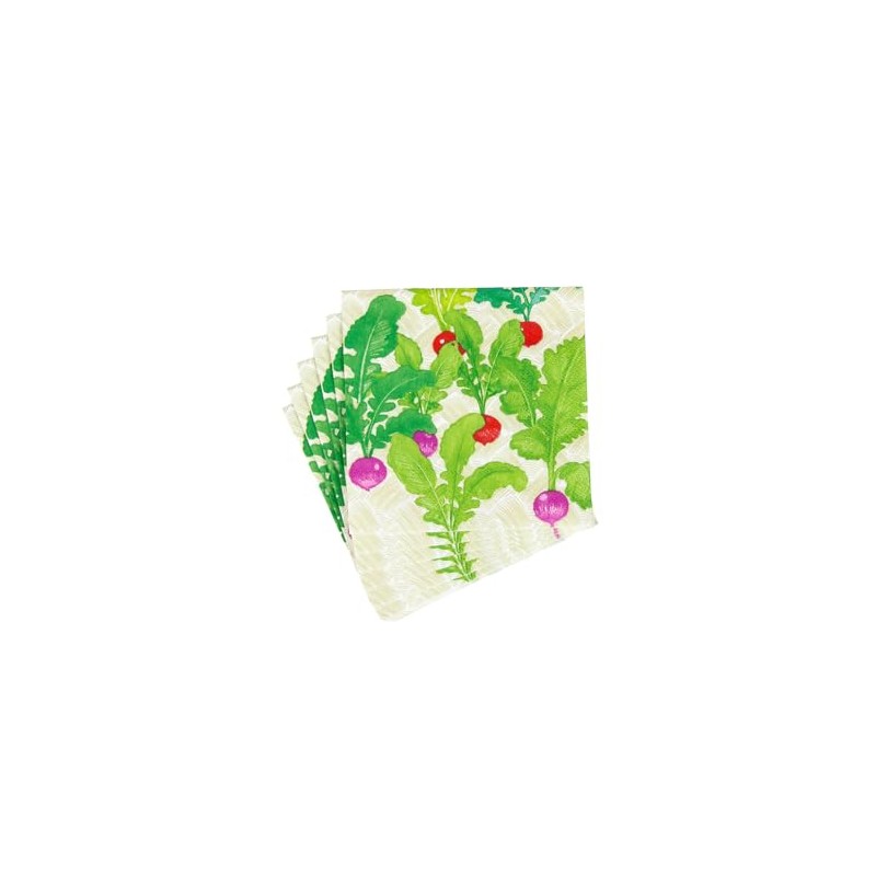 Caspari Radish Patch Boxed Cocktail Napkins - 40 Per Box