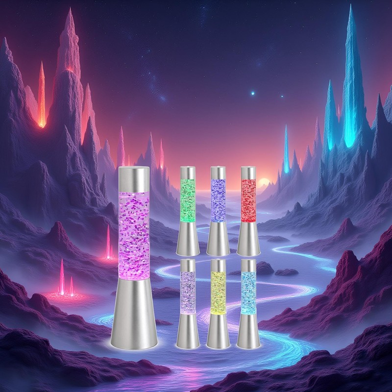 Lightahead® 13" Glitter Glow LED RGB Motion Sparkle Lamp with