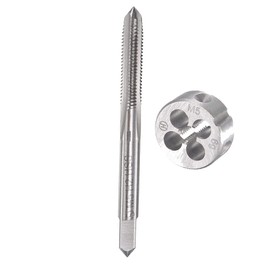 HUAZHICHUN 1PC M5×0.8mm Tap + 1PC M2×0.4mm Die,Metric HSS Tap and Die Set Right Hand Tap