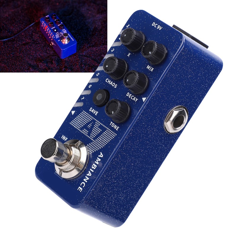 Reverb Effect Pedal Digital 7 Ambiance Guitar Built In Infinite