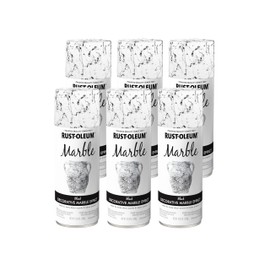 Rust-Oleum 372487 Specialty Marble Spray Paint, 10.25 oz, White, 6 Pack