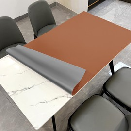 Zinkooat Leather Table Pad,1.8mm Thick,40x90 Inch,Dining Table Pad,Table Pads for Dining Room Table Rectangular,Dining Room Table Cover,Dining Table Cover(Brown+Gray,40x90)