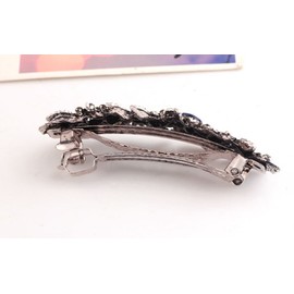 ZOONAI 女性ビンテージジュエリーラインストーンヘアクリップヘアピン髪留めアクセサリー (クローバー)