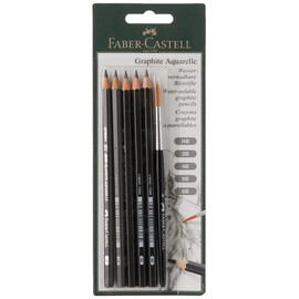 Faber Castell Graphite Aquarelle 5 Grades Pencils with Brush
