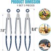 Hotec Mini Silicone Kitchen Tongs for Cooking - 7-Inch Small
