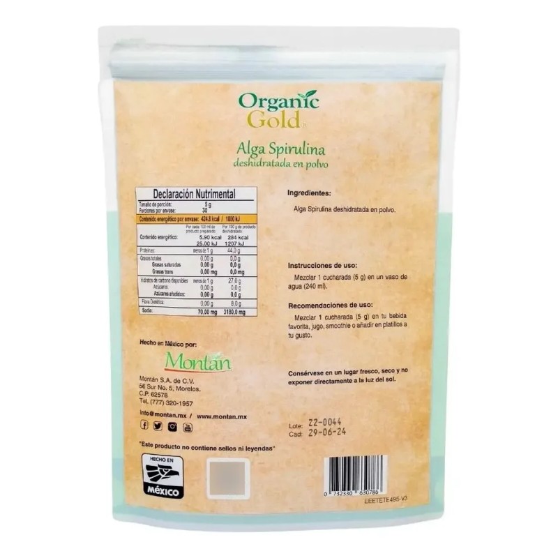Alga Spirulina En Polvo - Organic G - Nutrientes Esenciales
