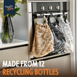 THINK4EARTH® Premium Brown Reusable Bread Bags for Homemade Bread – Durable & Washable (2 Pack)