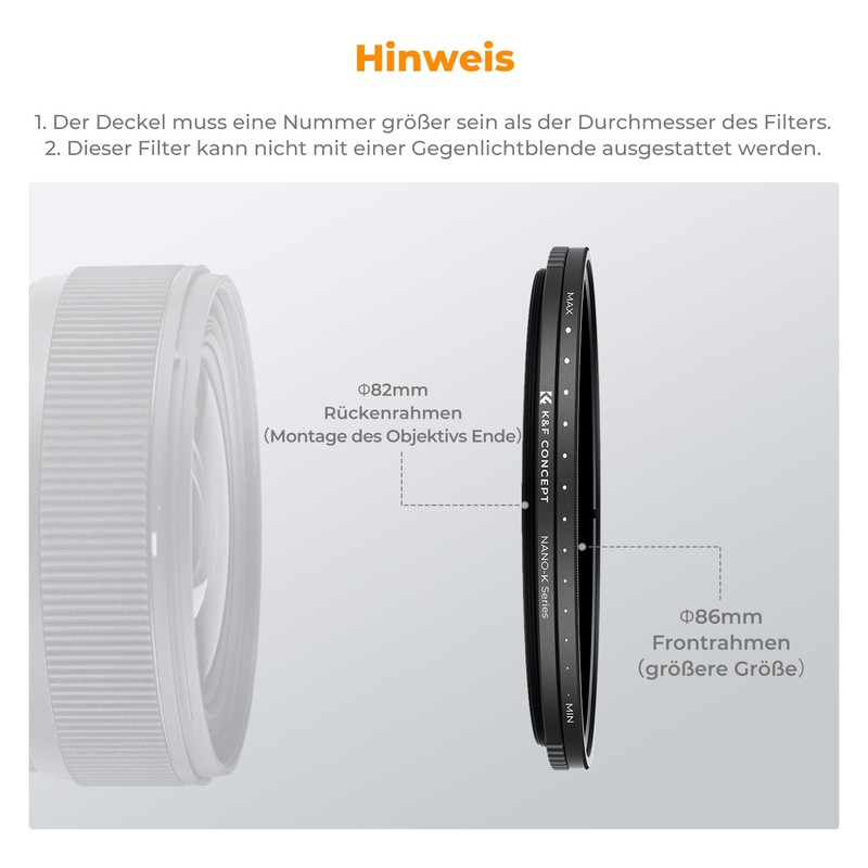 K&F Concept Nano K-Series ND Filter 55 mm Variable Grey