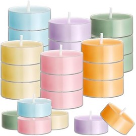 24 Pack Colored Scented Tealight Candles Bulk Spring Easter Small Fragrance Tea Lights in Clear Cups Colored Warmer Aromatherapy Relaxing Mini Candles for Easter Holiday(Pastel Color)