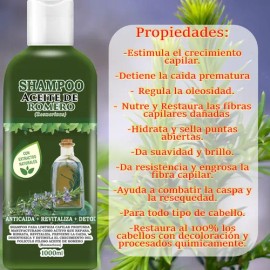 2 Shampoos De Romero Anti-caída, Fortalece, Nutre E Hidrata                                                                                           