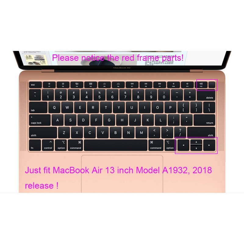 Spanish Language Black Keyboard Cover Compatible for MacBook Air 13