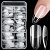 LuckForever 240pc Medium Oval Fake Nails Tips Clear Press on