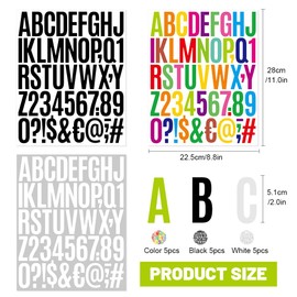 GIDWRIY 15 Stück Klebebuchstaben zum Kleben,Selbstklebende Buchstaben und Zahlen Aufkleber,Numbers Stickers Alphabet für Wasserflaschen,Letter Stickers Beschriftung Wasserfest,Sticker für Handyhülle