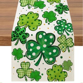 TELAIN Table Runner Made of High Quality Polyester, 13x35 inch, for St Patrick's Day Table Decoration, Machine Washable and Durable, Perfect for 4-6 People