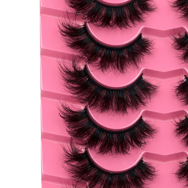 Mink Lashes Fluffy 8D Volume Wispy Eye Lashes Cat-Eye Long