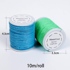Waxed Cotton Cord, Macrame Yarn, 1 mm, Jewellery Band, Wax Cord, Macrame Yarn, 1 mm Cord + Thread Cutter, Cotton Ribbons, Cotton Cord, Wax Cord for Jewellery, Tarpaulin Yarn, Bracelets