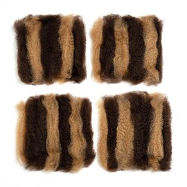 QVR Afro Kinkys Bulk Human Hair for Dreadlock Extensions Repair Locs, Twist Braiding Afro Kinky Human Hair for Locs 1 Pack 50 Gram Highlight Color