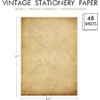 48 Pack Antique Vintage Stationary Paper, 8.5"x 11" Parchment Paper