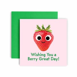 Huxters Birthday Cards for Her- Berry Great Day Funny Birthday Card for Women Friend - Funny Birthday Day Card for Best Friend Fun Happy Birthday - 14.8cm (Have a Berry Great)
