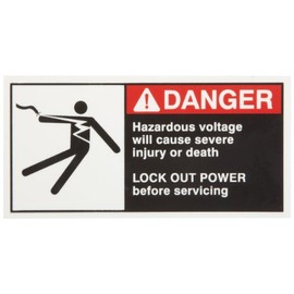 Brady 96157 5" Width x 2-1/2" Height, B-302 High Performance Polyester, Red and White on Black Cema Safety Label, Header "Danger" (Pack of 5)
