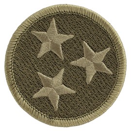 OD Green Subdued Tennessee Tristar Patch - 2" Diameter Round Embroidered Patch (Hook-Fastener)