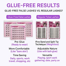 Taoluwin Natural Look False Eyelashes, 36 Clusters No Glue Needed False Lashes, 3D Effect Fake Eyelashes, Lightweight Eyelashes for Daily Wear & Beginners, 7-12mm