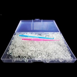 Tangser [600 Pieces] S Clips Rubber Band Clips Plastic Connectors Refills Kit Clip, 2 Crochet Hooks with Case for Loom Bracelets (Clear)