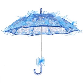 A sixx Lace Parasol Umbrella,Bridal Lace Cotton Umbrella for Wedding Parties Dancing Photography Prop Lace Umbrella Wedding Umbrella For Wedding Gift Photo Props Kids Gift(Blue)