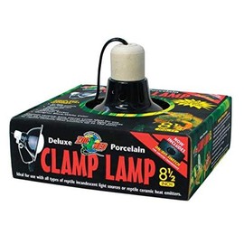 DLX Porcelain Clamp Lamp (Blk UL Listed) 8.5