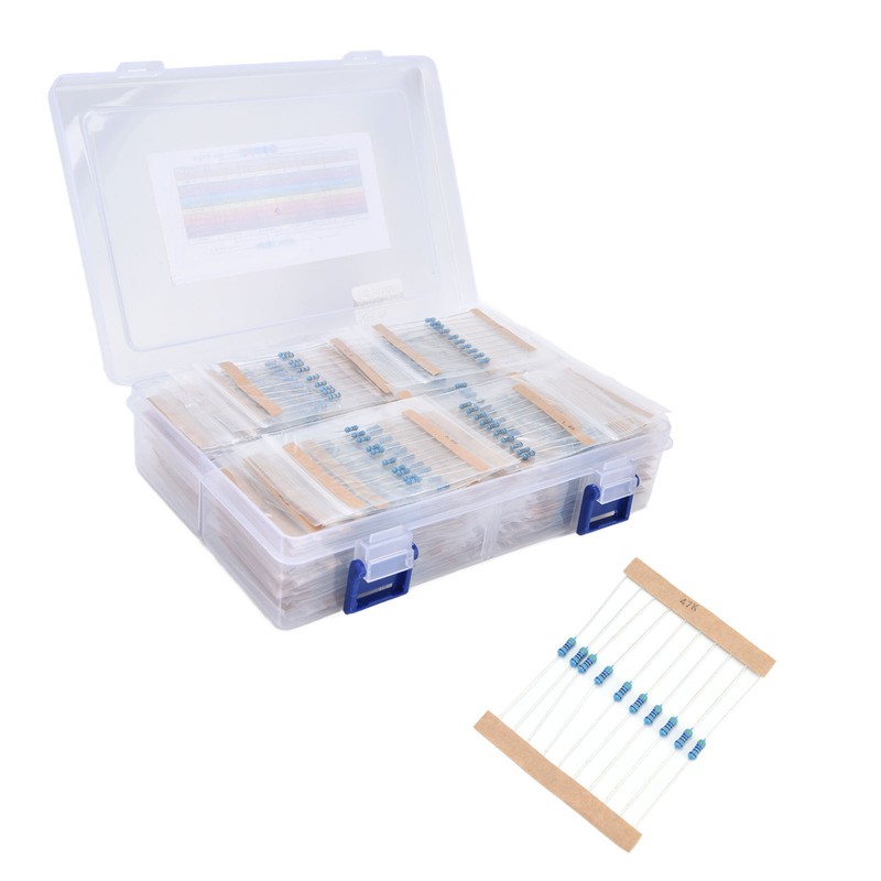 1450Pcs Metal Film Resistor Kit 145 Values Assortment 1~1MΩ 1/4W