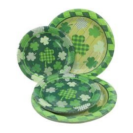 Operitacx 20St St. Patrick's Speiseteller Blätter Pappteller Kleeblatt-Pappteller Platte grüne Papierschale Teeparty-Pappteller Dessertgerichte Dekorationen für Blumenpartys Bambus Green