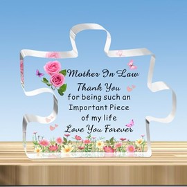 JMIMO Mother In Law Gifts Mother In Law Transparent Acrylic Puzzle Plaque Mother In Law Birthday Gifts Christmas Mothers Day Presents for Mother In Law