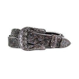 Shyanne Women's Crystal Studded Belt - 6136-BLK L/XL