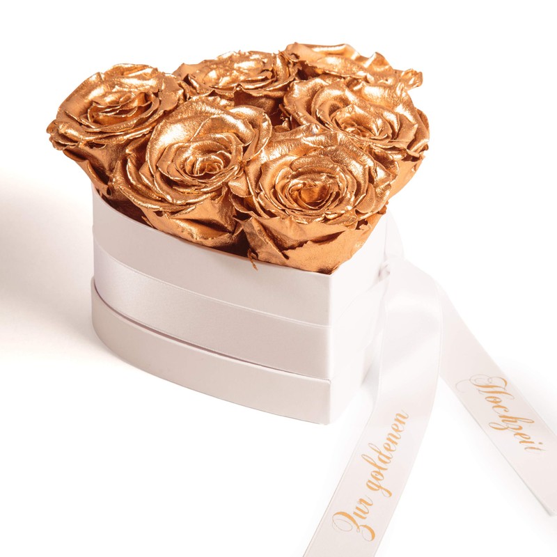 ROSEMARIE SCHULZ Heidelberg Infinity Rose Box Heart Shape Gold Wedding