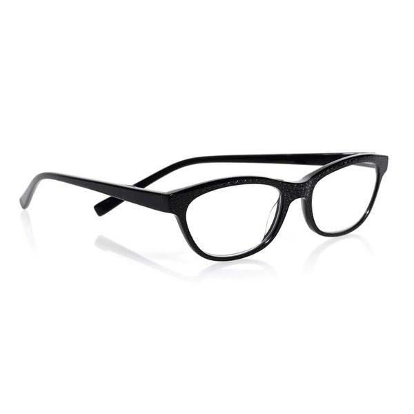 eyebobs Stew Zoo - Gafas de lectura para mujer, diseño de ojo de gato, Frontal de serpiente negra con patillas negras, 2898 00 2.25
