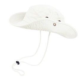 Bucket Hat Hiking Fishing Wide Brim UV Sun Protection Safari Unisex Boonie (Cream, Large/X-Large)