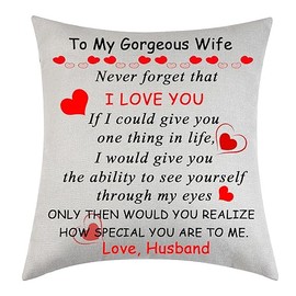Anniversary Birthday To My Wife I Love You Birthday Gifts Valentines Day Gifts To My Wife Throw Pillow Cover Gift