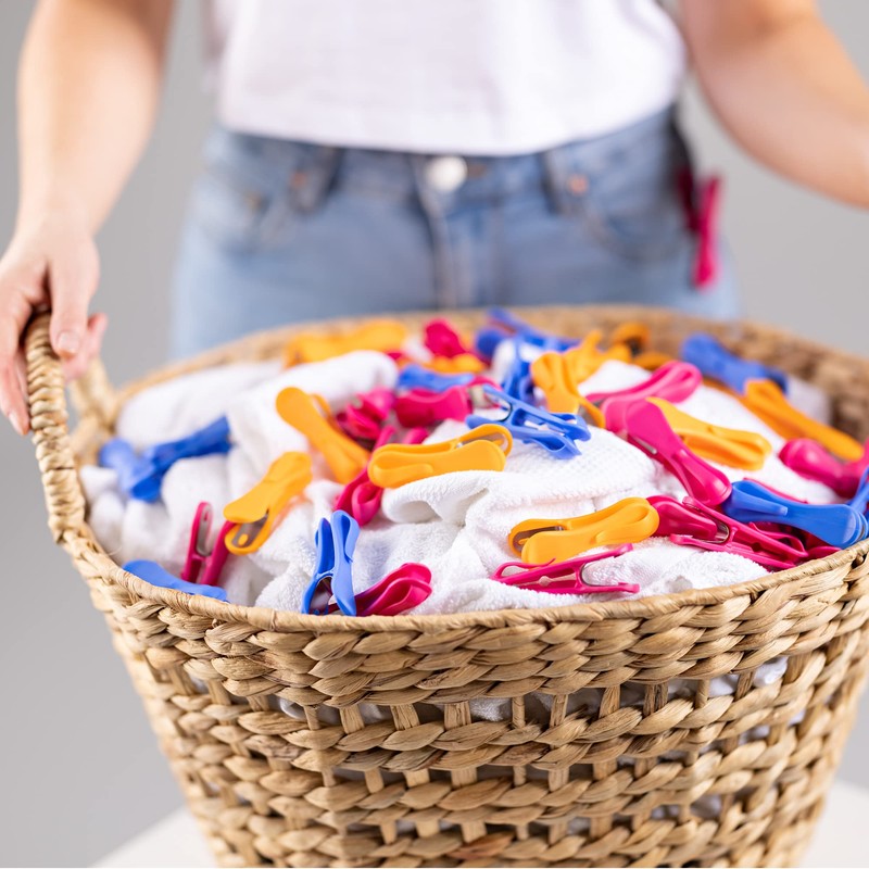 HEGS Clothespins with Hooks. Heavy Duty Colorful Clothes pins for