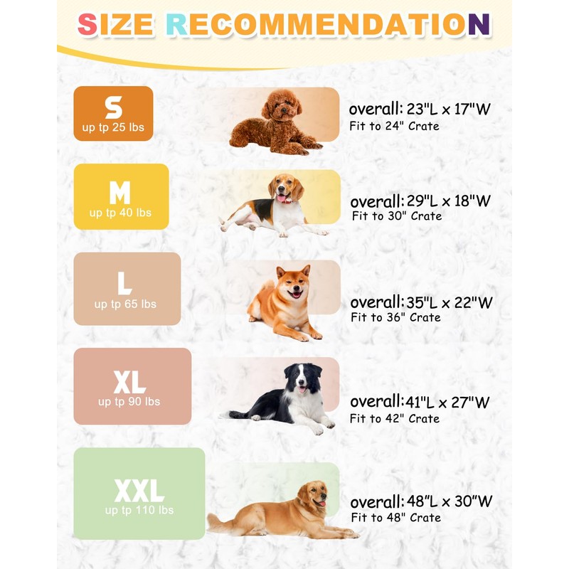 XL Dog Bed for Crate High Resilience Foam Crate Pad