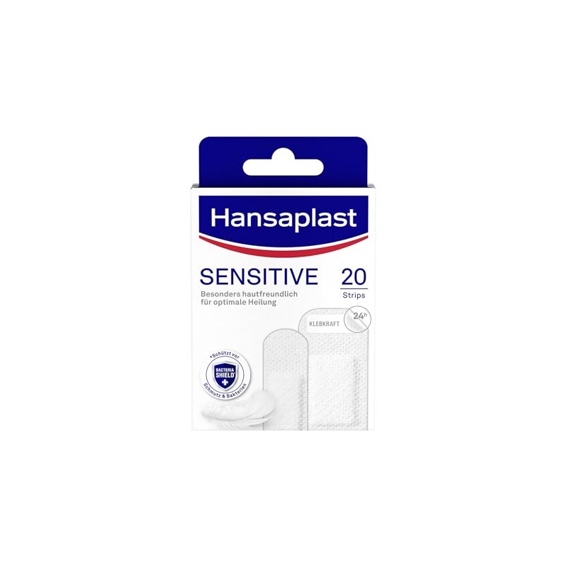 Hansaplast Sensitive Plasters, Pack of 20, Skin-Friendly and Hypoallergenic Wound