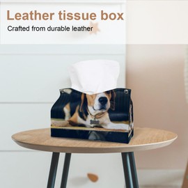 2 Pack Tissue Box Cover Holder, Beautiful Tulip Floral Sunset Landscape Rectangle Leather Tissue Case, Decorative Organizer for Tabletop, Bathroom, Car, Office