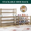 Smiry Bamboo Shoe Rack for Closet, 3 Tier Wooden Stackable