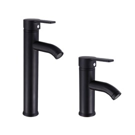 CUZRSIEYI Basin Faucet Black Cold and Hot Water Mixer Bathroom Sink Faucets Stainless Steel Bathroom Faucet Deck Mounted Basin Mixer Tap (Color : 04 Long)